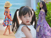 Thời trang - Con gái không che mặt của hoa hậu Đặng Thu Thảo chân dài như sếu, đi biển mặc váy đẹp hệt mẹ