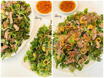 Loại rau xưa toàn vứt cho lợn giờ lại thành đặc sản, đem làm salad với thịt bò ngon bất chấp