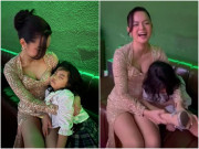 Làm mẹ - Phía sau hậu trường lộng lẫy, Phạm Quỳnh Anh ôm con gái theo mẹ đi biểu diễn đến tối khuya, nhìn cảnh thấy thương