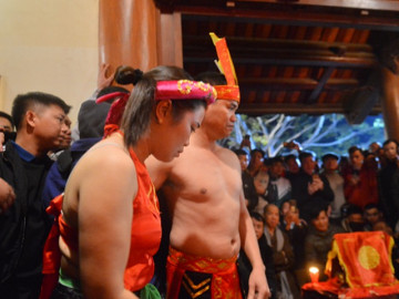 Cận cảnh linh vật thực hiện lễ tình phộc tại miếu Đụ Đị khiến hàng nghìn người tò mò muốn xem