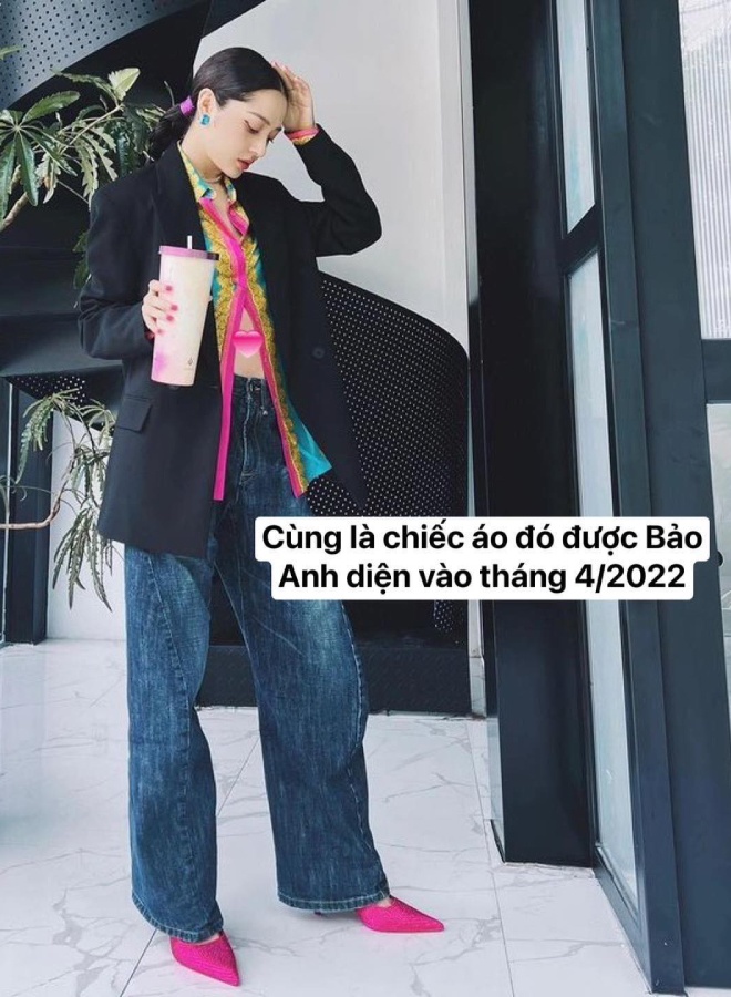 Trước đó, khi diện cùng mẫu áo trên, người đẹp sinh năm 1992 khoe được vòng eo thon gọn.
