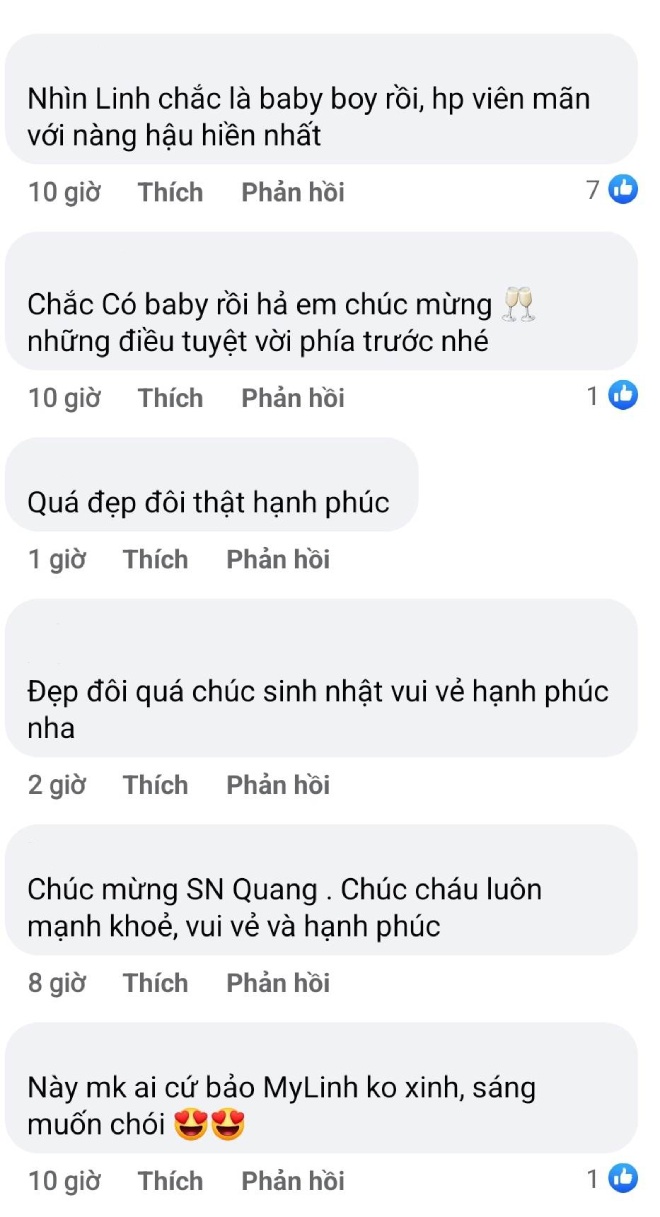 Dân tình vui mừng khẳng định nàng Hậu đã mang thai con đầu lòng.