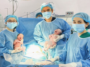 6 năm hiếm muộn, vợ chồng U40 Sài thành đón cặp song thai 1 trai 1 gái chào đời trong hạnh phúc vỡ òa