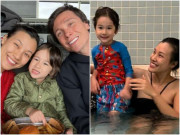 Làm mẹ - MC Hoàng Oanh sang Mỹ đi bơi cùng chồng Tây cũ, hạnh phúc cùng con trai chụp ảnh 3 người