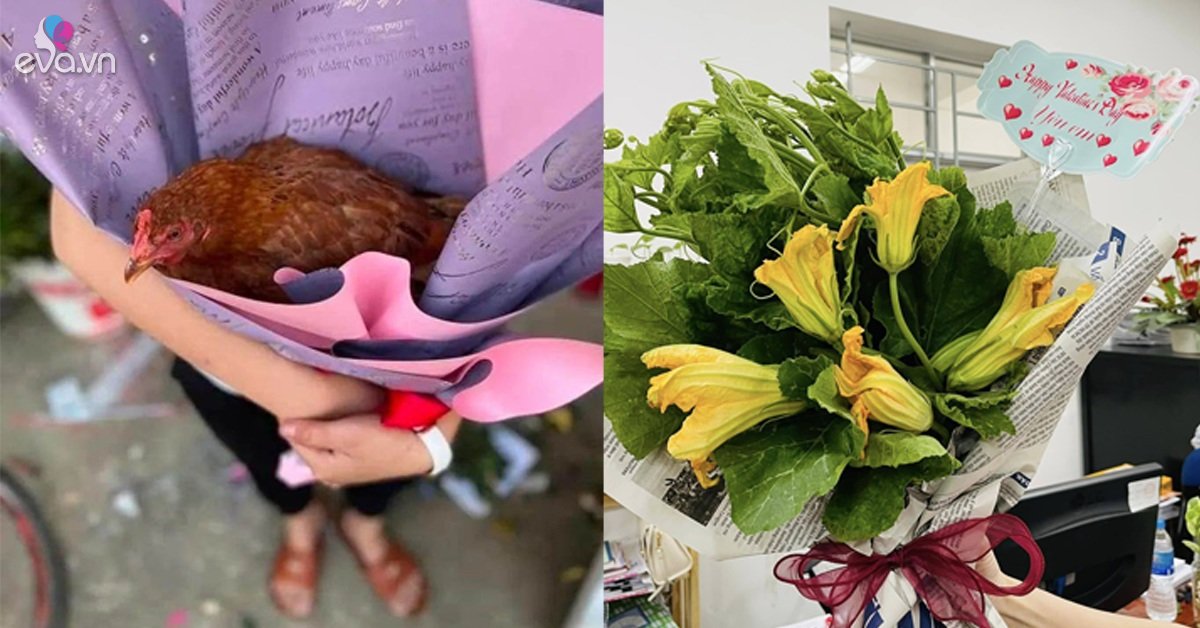 Bó hoa từ rau xanh, củ tỏi..độc lạ ngày Valentine