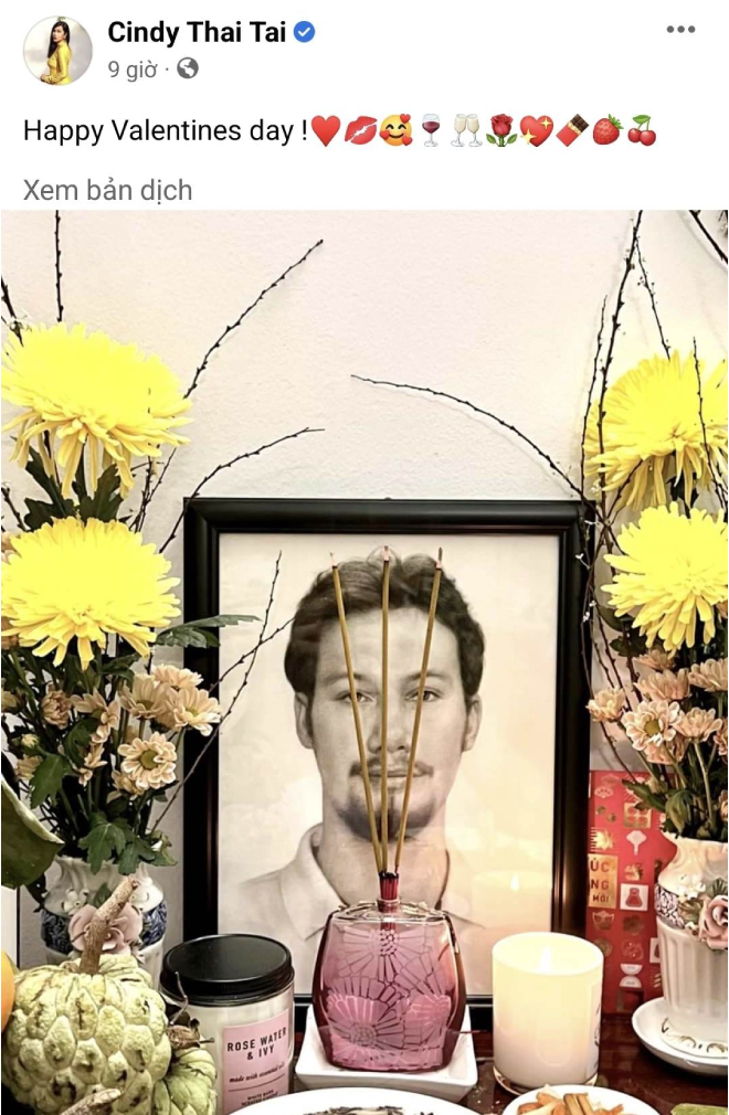 Ca sĩ chuyển giới Cindy Thái Tài nhớ thương người chồng quá cố trong ngày Valentine.