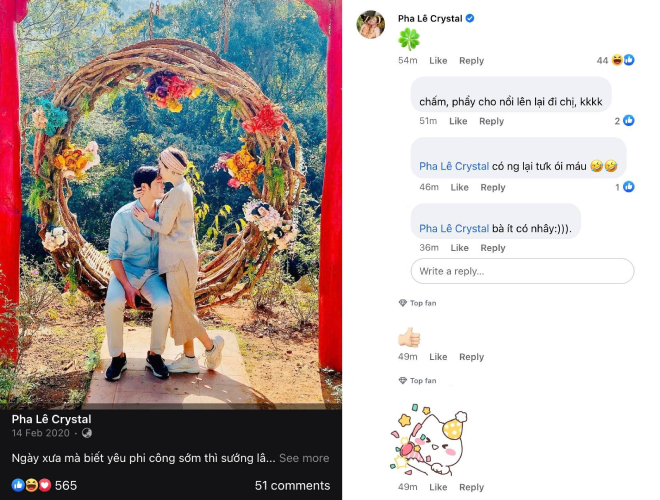 Cô còn tự đào lại bức ảnh đang hôn lên trán chồng cũ từ tháng 2/2020.