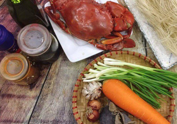 Nguyên liệu làm miến xào cua cần có