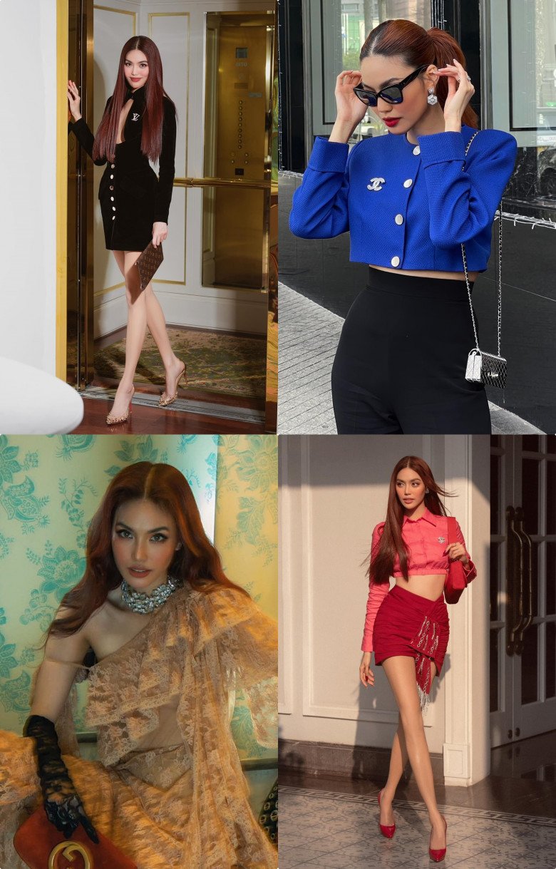 Cũng diện đồ hiệu song thần thái của Lan Khuê giờ đã khác. Dâu hào môn tỏa ra khí chất khiến người nhìn phải choáng ngợp. 