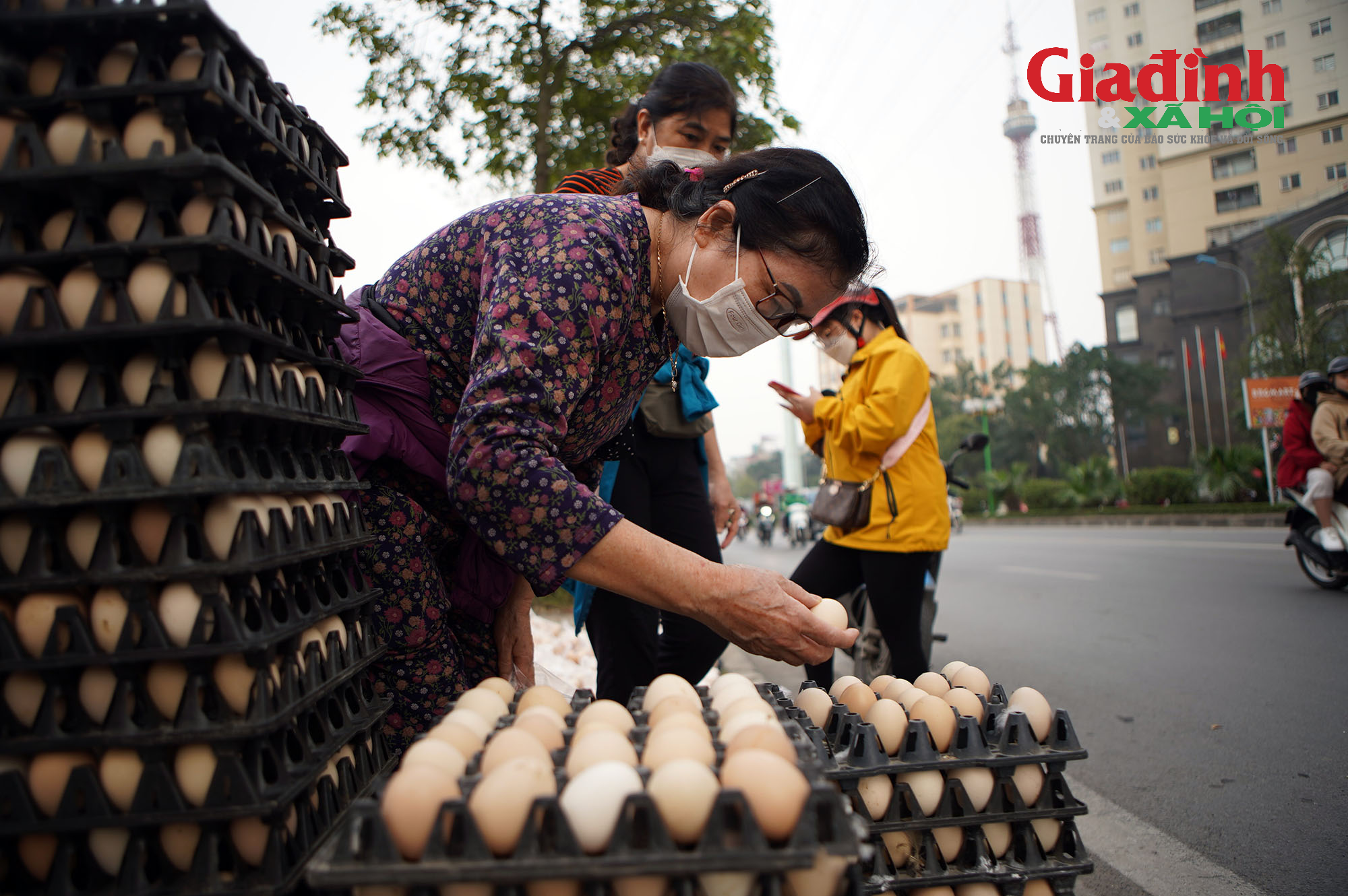 Tại một điểm bán trên đường Tố Hữu (Nam Từ Liêm), người mua được lựa chọn trứng theo ý thích, sau đó mới phải đóng gói.