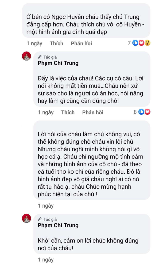 Nam nghệ sĩ đáp trả cực gắt dưới ý kiến này khiến người bình luận phải xin lỗi.