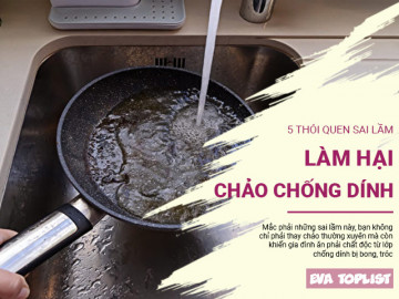 5 thói quen sai lầm khiến chảo chống dính hết hạn sử dụng, phải vứt đi kẻo hại cả nhà