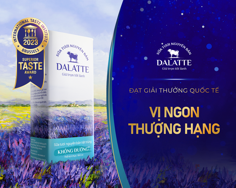 Sữa Tươi Nguyên Bản Dalatte chinh phục 200 chuyên gia tại Giải thưởng Vị Ngon Thượng Hạng 2023. Ảnh: Dalatte