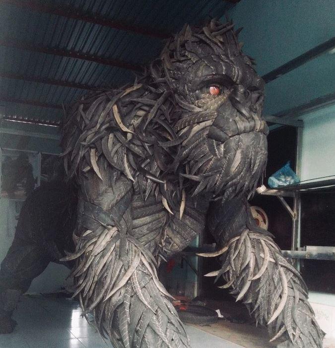 Mô hình King Kong thoạt nhìn rất có hồn, giống như thật.