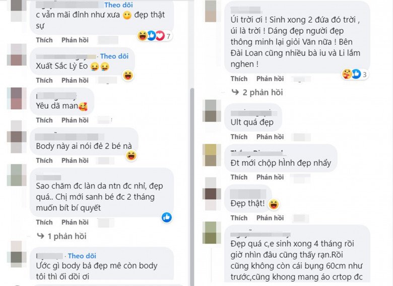 Số đông đều khen ngợi rằng, khó ai nghĩ đây là body của mẹ 2 con. Nhiều người lại đặt câu hỏi, tại sao cô có thể chăm da mịn hay giữ số đo chuẩn đến như vậy.