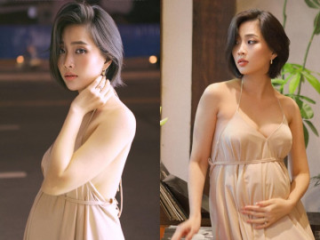 Bà bầu Liêu Hà Trinh tăng 6.5kg vẫn tự tin khoe vai thon, tiết lộ 1 việc thường làm trong thai kỳ