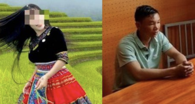 Bị hại bên trái và bị cáo Triệu Tài Mềnh. Ảnh: Vietnamnet