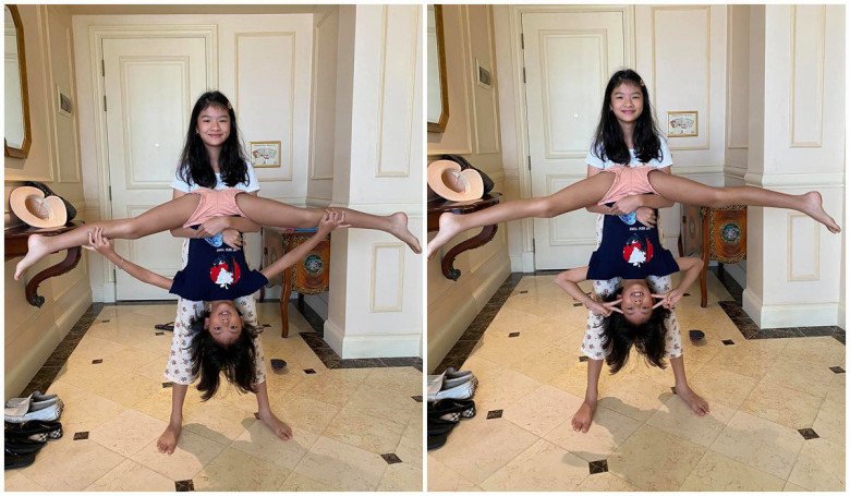 An Như chăm chỉ yoga từ bé nên nhóc tì thường được mẹ cho lên hình trên facebook nhiều hơn. Đôi chân dài như mơ của em bé là ao ước của bao người. Chắc chắn thêm tuổi, An Như cũng trổ nét bất ngờ như chị.