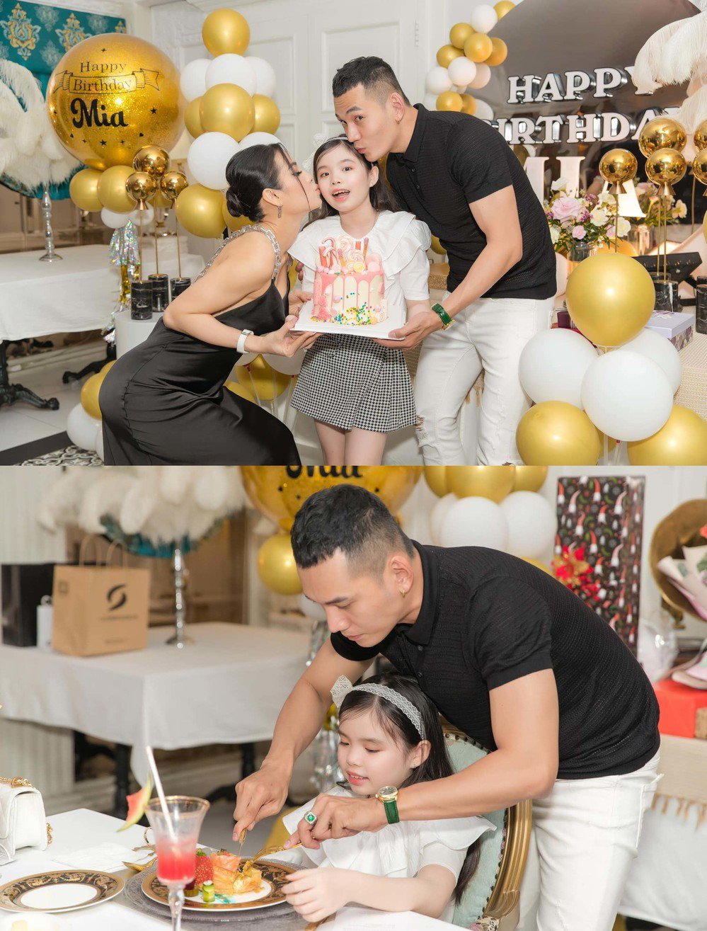 Tình cảm bố con thắm thiết giữa Lý Bình và cô bé Mia được dân tình khen ngợi.