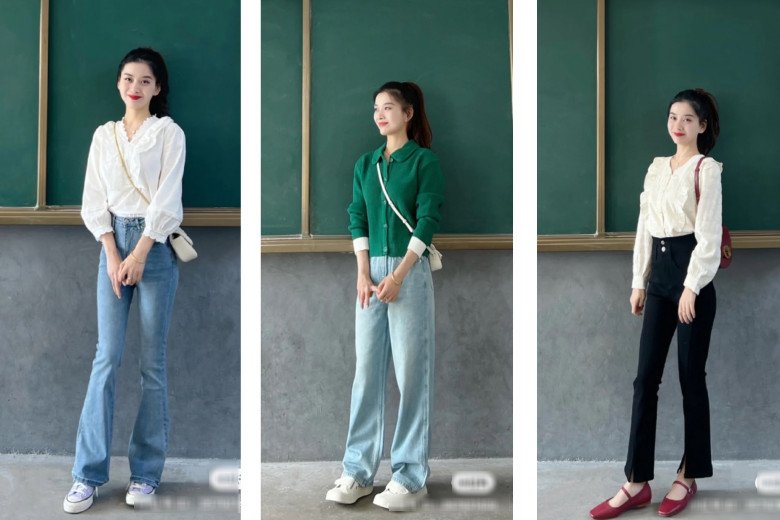 Không hở hang, cô giáo hotgirl đi dạy chỉ mặc quần jeans, tôn dáng cao gầy như người mẫu - 3