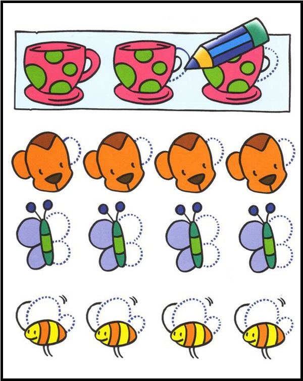 Tranh số 10: Hãy tô thêm đôi cánh cho các con vật xinh xắn.