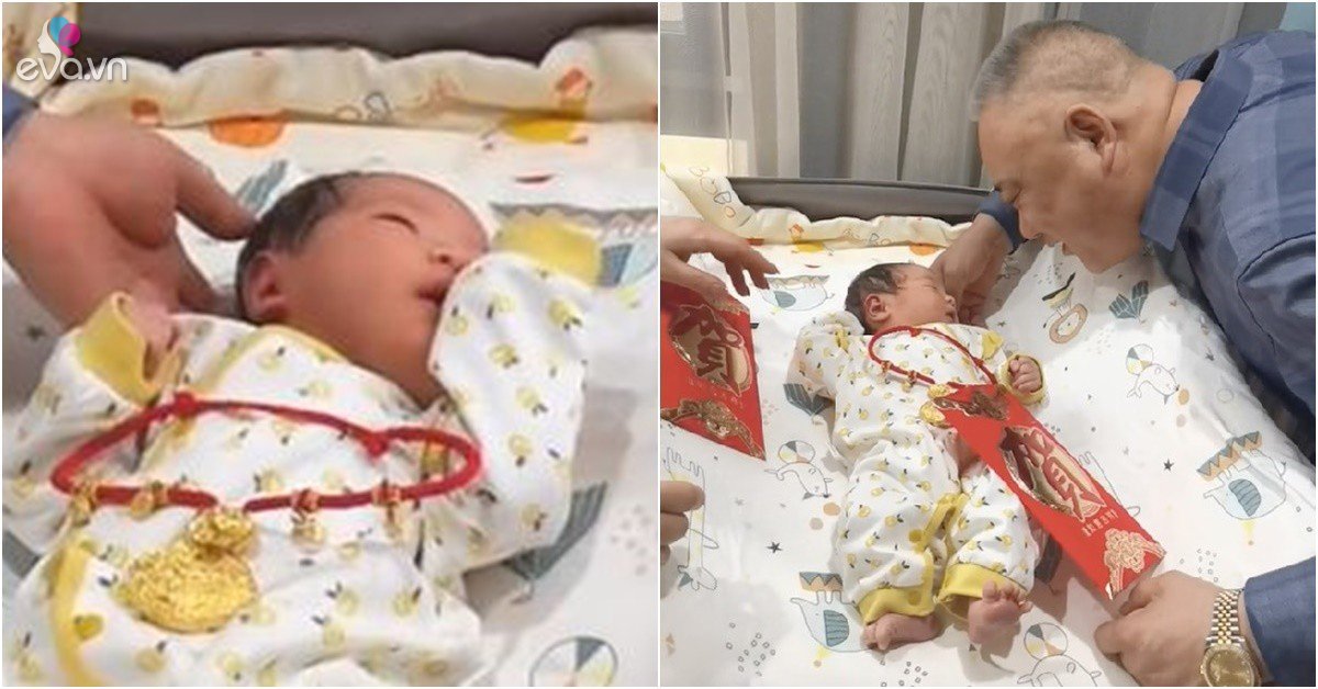 View - Con dâu mới sinh, ông bà nội lì xì, tặng vàng đeo trĩu cổ cho cháu gần 1 tỷ đồng làm dân tình hoa mắt