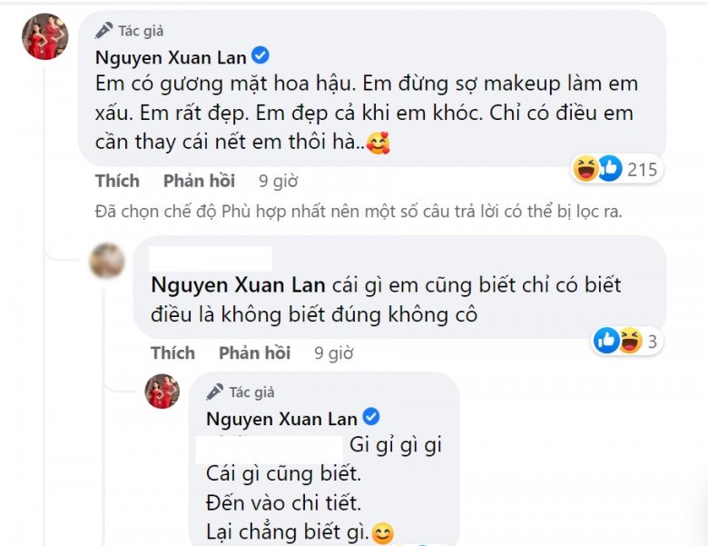 Xuân Lan cũng rất bức xúc.