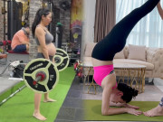 Làm đẹp - Hội mẹ ỏng Vbiz vẫn chăm vác bụng bầu đi tập: người sợ "múp", người muốn có thắt eo hì hục nâng tạ