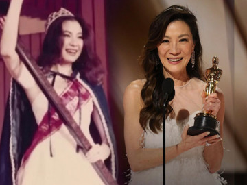 Nhận cúp vàng Oscar, Dương Tử Quỳnh như tái hiện khoảnh khắc đăng quang Hoa hậu Malaysia 40 năm trước