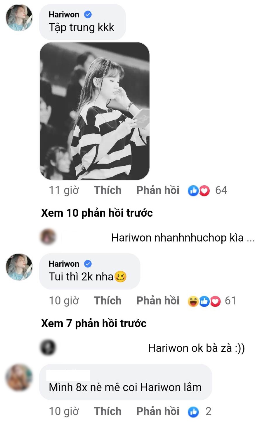 Cô còn tự nhận là 2k.