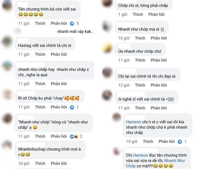 Khán giả ngay lập tức nhắc nhở nữ MC.