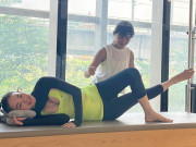 Bà bầu - Minh Hằng có bầu vẫn chăm tập pilates