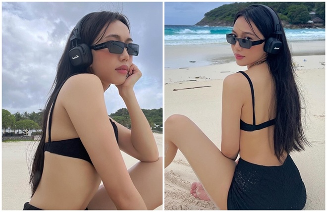 Bà xã của diễn viên Anh Tú được fan hết lời khen ngợi khi đăng loạt ảnh diện bikini đen khoe nhan sắc và thần thái cuốn hút trên bãi biển.