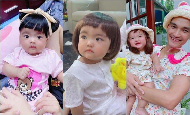 Cô bé nhiều lần được cho đội tóc giả trông rất hóm hỉnh.