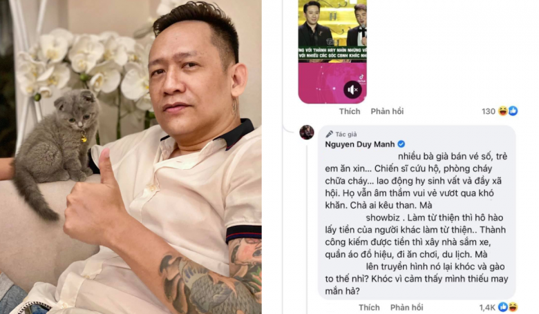 Ca sĩ Duy Mạnh trực tiếp lên tiếng về những giọt nước mắt của Trấn Thành.