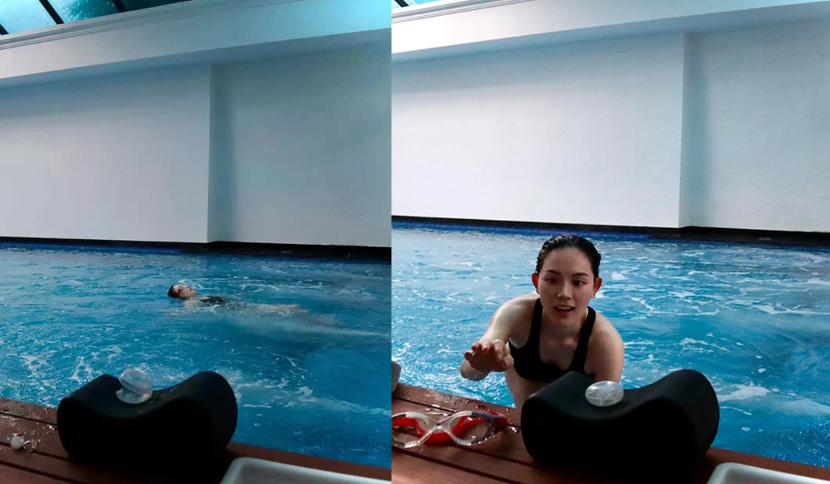 Hồ bơi có diện tích rộng bao quanh nhà.