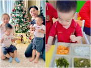 Làm mẹ - Dương Khắc Linh đăng ảnh cơm trưa của quý tử ở "trường mẫu giáo 250 triệu/năm", mẹ nào cũng nhìn chằm chằm
