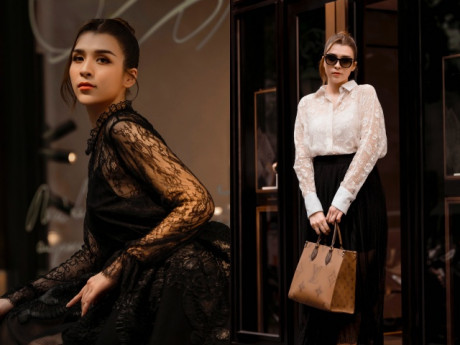 Á hậu Hoàng Thùy Anh xách túi gần 80 triệu đồng sang chảnh dạo phố