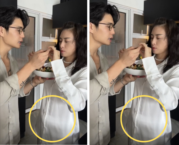 Nổi tiếng là người đẹp có body săn chắc, gần đây Ngô Thanh Vân vướng nghi vấn mang bầu vì lộ bụng nhô cao khác thường.