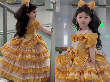 Con gái đi học mẫu giáo được mẹ diện váy công chúa xinh như thiên thần, cô giáo ngay lập tức mời phụ huynh