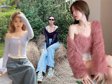 Kiểu áo giá phải chăng đáng sắm nhất lúc này, giúp Midu khoe xương quai xanh gợi cảm