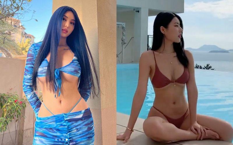 Hiếm hoi mặc bikini, Youna Jung làm ai cũng phải bất ngờ. Song, cô nàng cũng chỉ ưu tiên các thiết kế không hở hang và cơ bản nhất.
