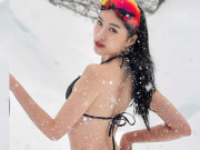 Làm đẹp - Rét âm 10 độ, một Hoa hậu Việt diện áo tắm khoe body, Phạm Hương cũng phải xếp sau