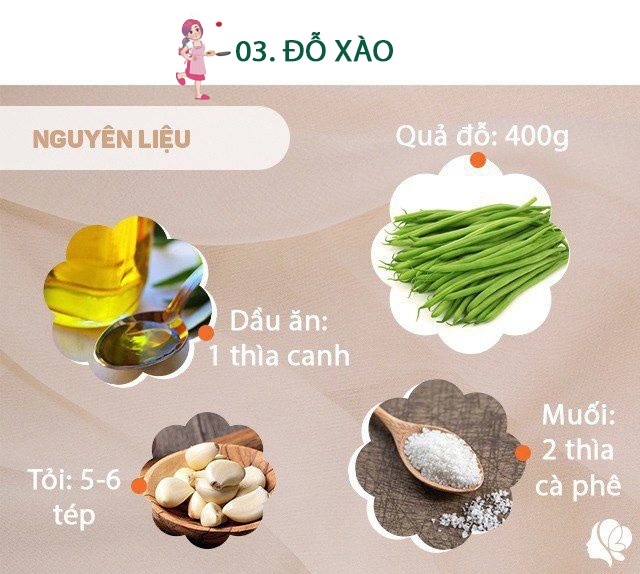 Chuẩn bị: - 400 gam đỗ, 5-6 tép tỏi, 1 quả ớt đỏ khô (tùy ý), 1 nhúm tiêu, 2 thìa dầu hào, dầu ăn, muối