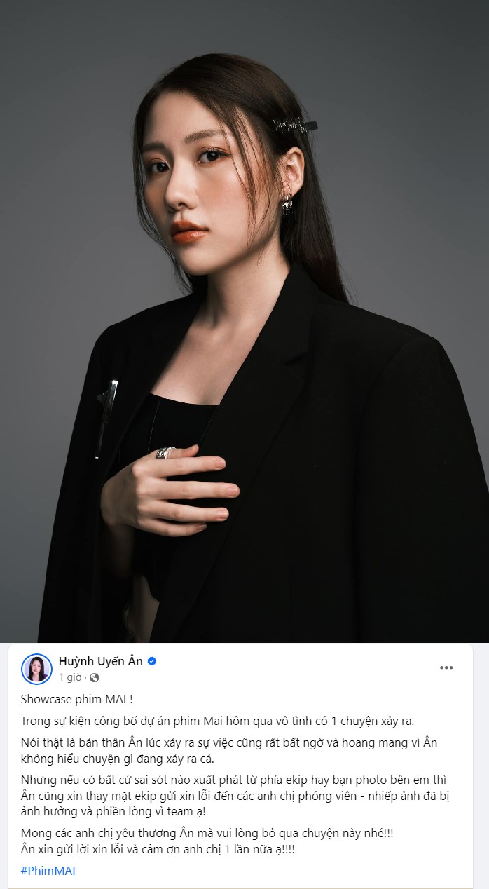 Nữ diễn viên lên tiếng xin lỗi sau ồn ào.