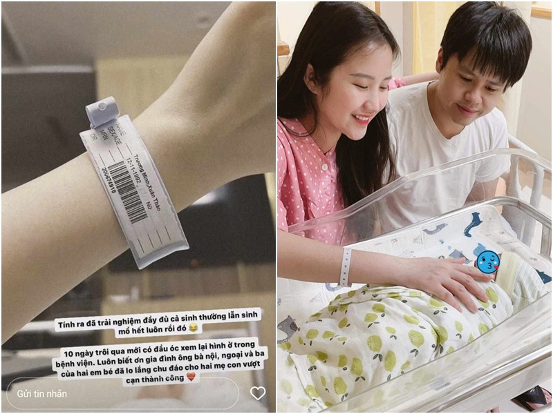 Sau sinh con 10 ngày trở về từ bệnh viện, Primmy Trương mới có đầu óc để xem lại hình lúc đi sinh. Vợ Phan Thành gây chú ý khi đăng tải dòng chia sẻ tiết lộ quá trình sinh ái nữ: "Tính ra đã trải nghiệm đầy đủ cả sinh thường lẫn sinh mổ hết luôn rồi đó".
