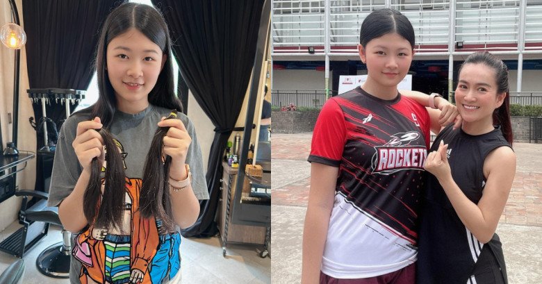 Cô bé cắt tóc hiến tặng cho bệnh nhân ung thư.