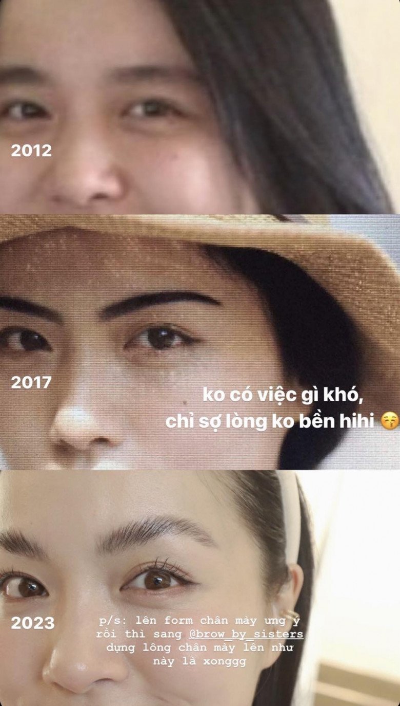 Từng năm thay đổi dáng chân mày, gương mặt lẫn ánh mắt của cô nàng cũng có phần hiền hoà, dịu dàng và high-fashion hơn.