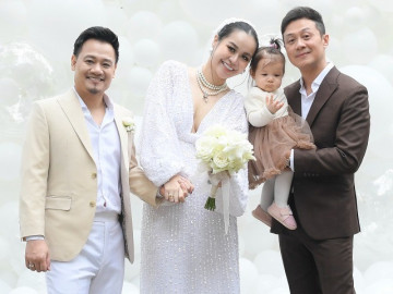 Lộ diện con gái 1 tuổi đáng yêu của MC Anh Tuấn tại đám cưới, diện mạo vợ Hoa hậu lai Pháp sau sinh ra sao?