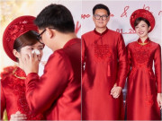 Giải trí - Ngọc Huyền "Thương Ngày Nắng Về" được chồng lau nước mắt trong lễ ăn hỏi, vóc dáng chú rể là "bản sao" Chí Trung